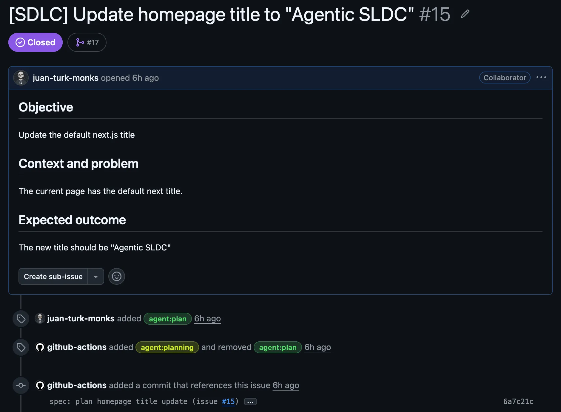 Screenshot of the main issue